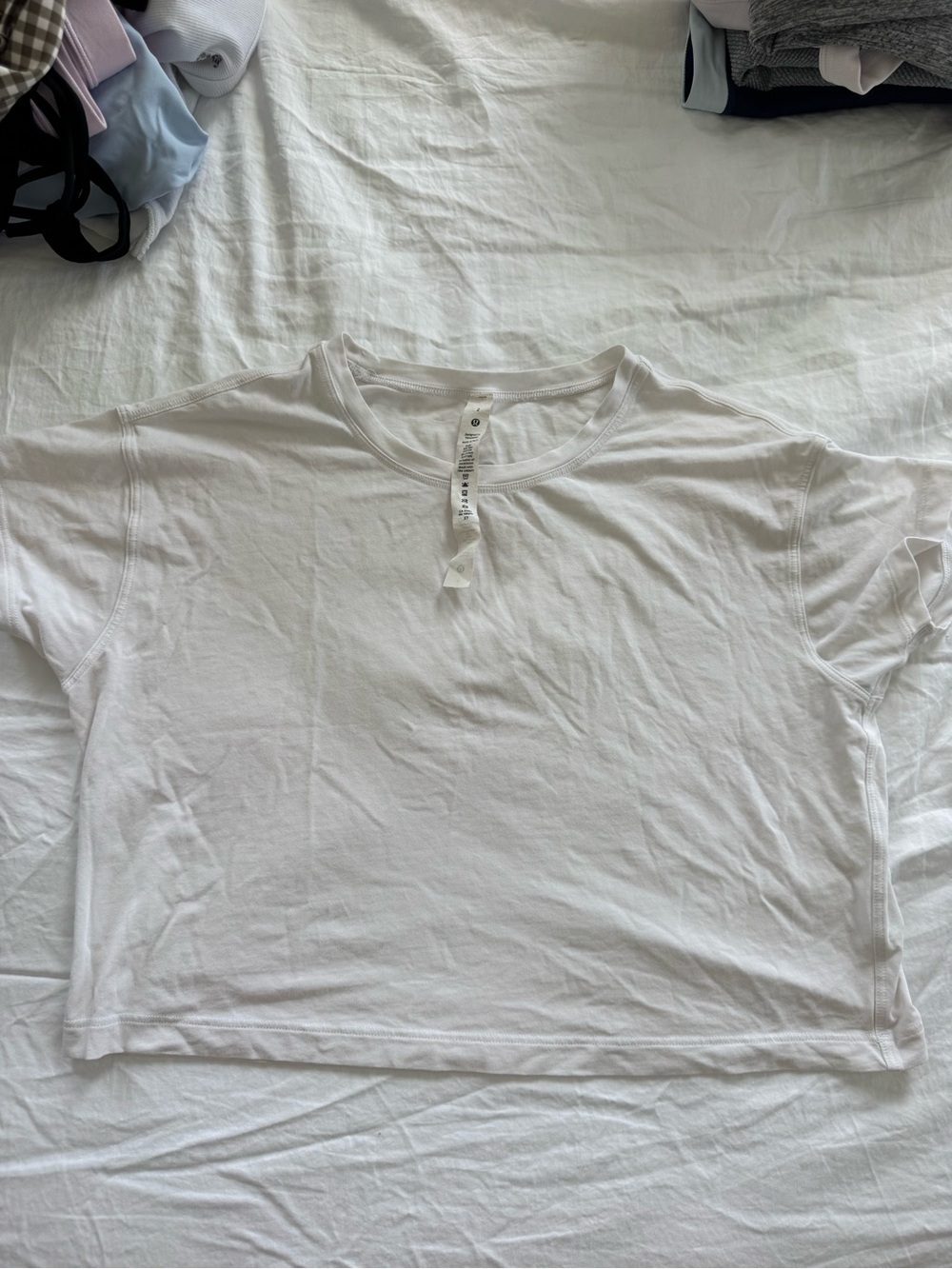 lululemon athletica White Crop Tee